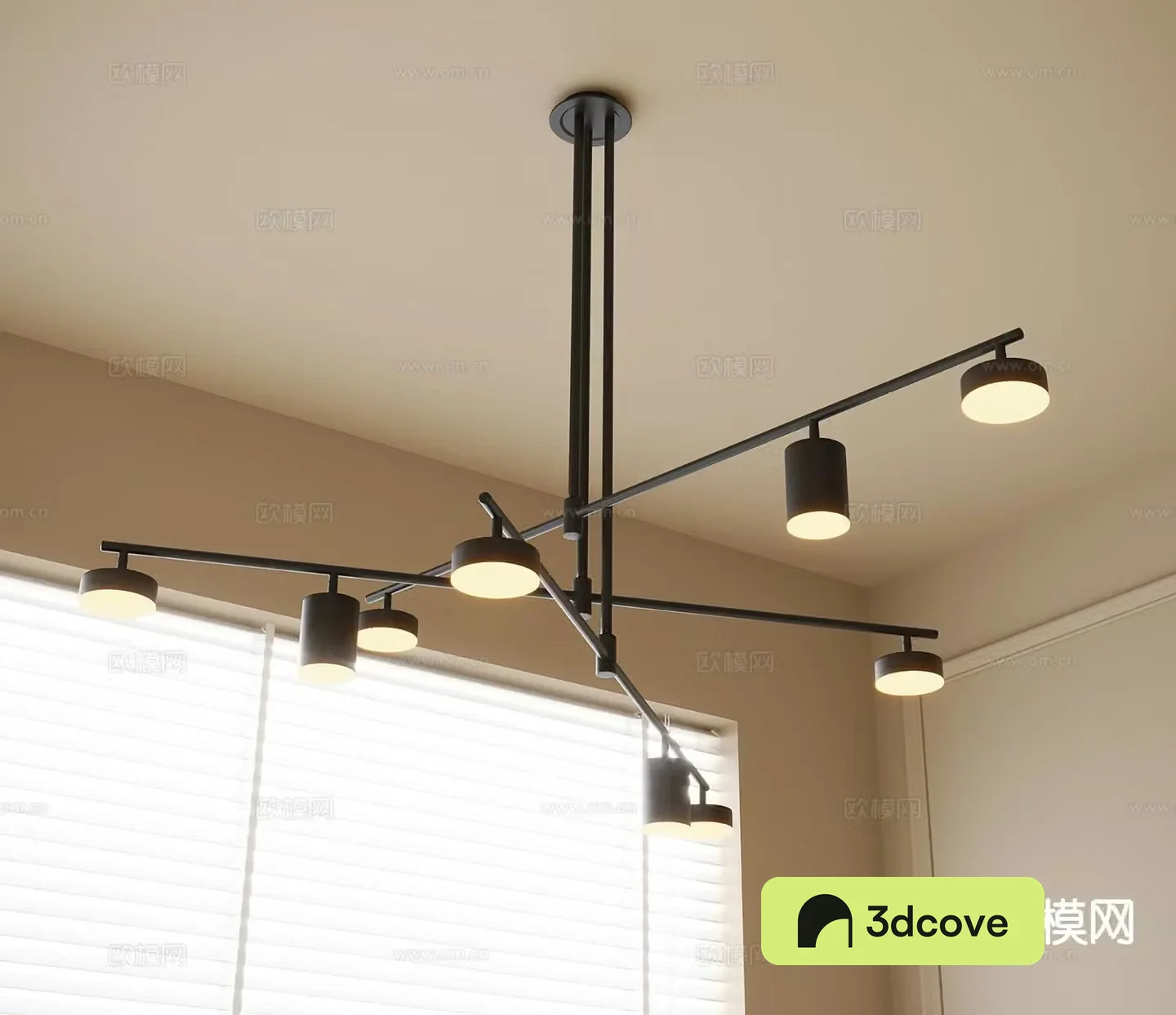 Modern multi-head chandelier
