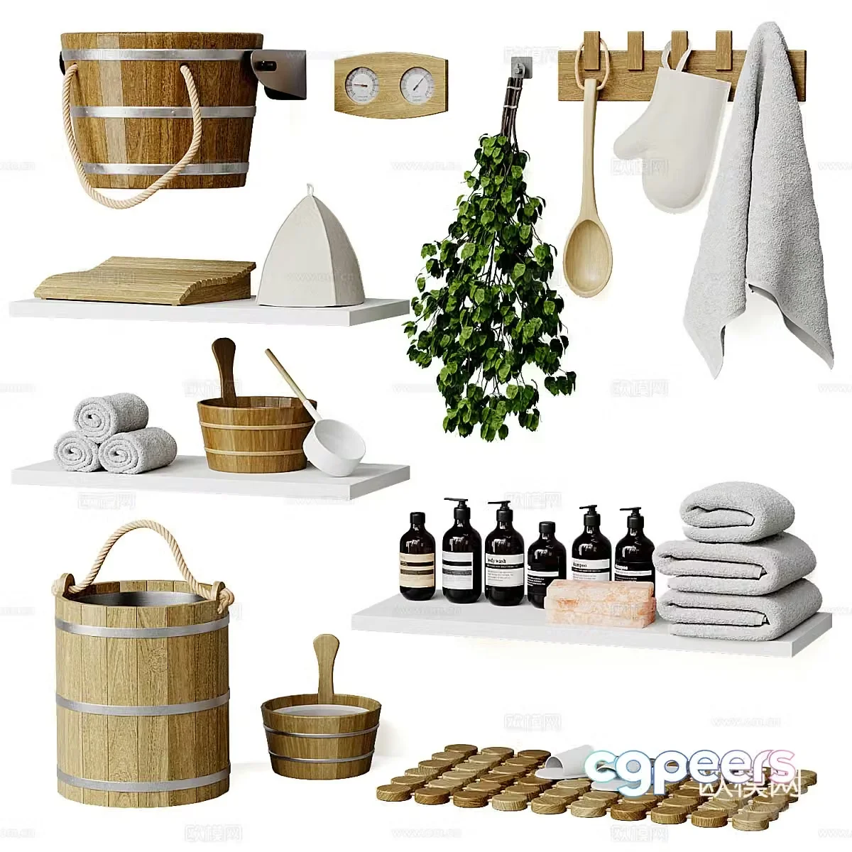New Chinese sauna set 3d model