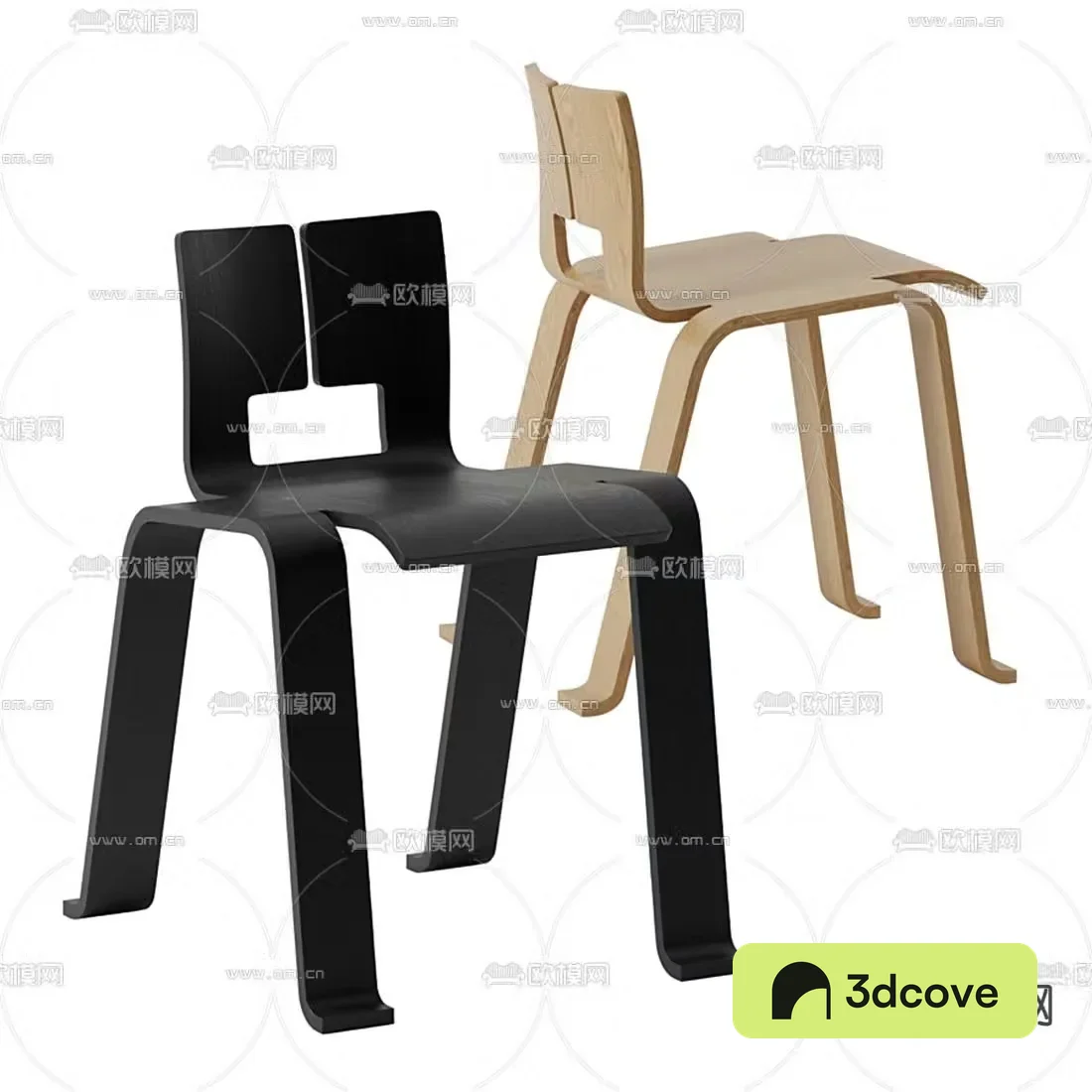 Cassina modern black wood side chair