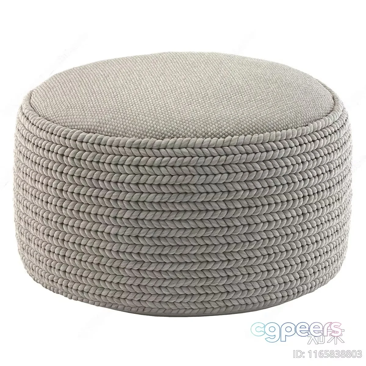 A Round Woven Pouf 3D Model – 18008 – VRAY Render