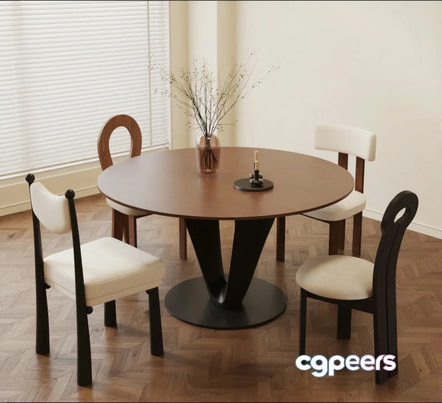 Modern Dining Table 3D Model – 10023 – VRAY Render
