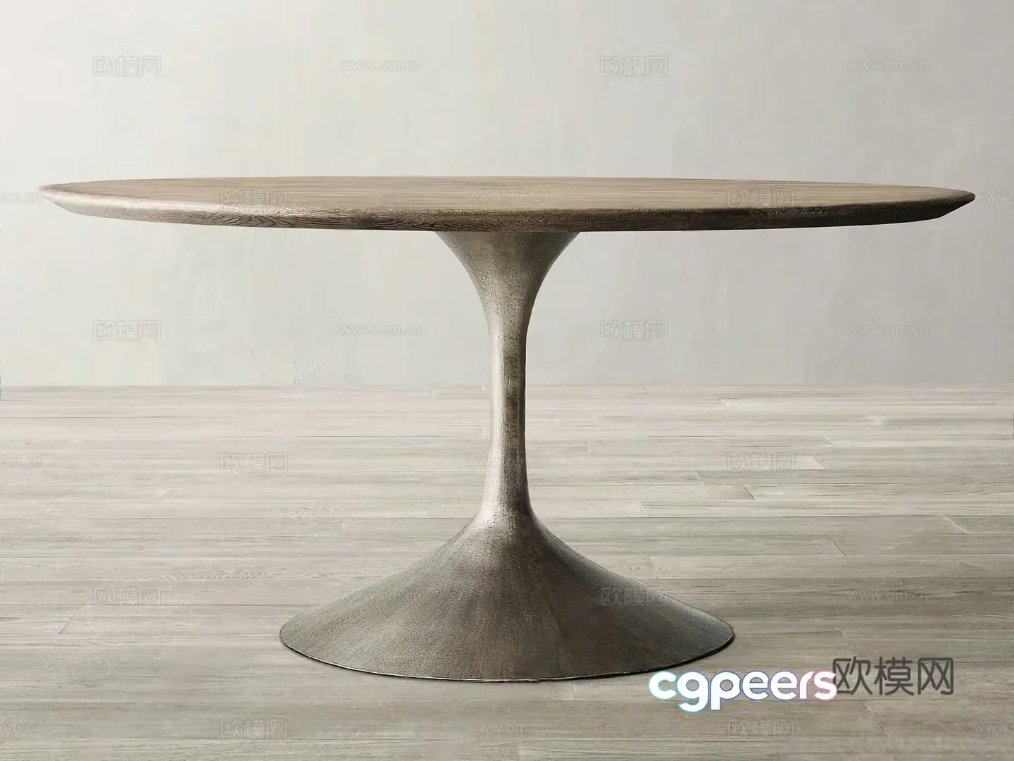 Wabisa dining table retro dining table round dining table bronze dining table 3d model