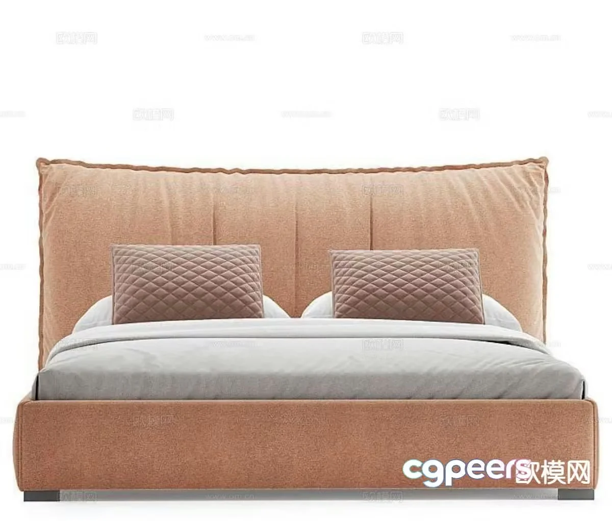 Modern double bed 3d model