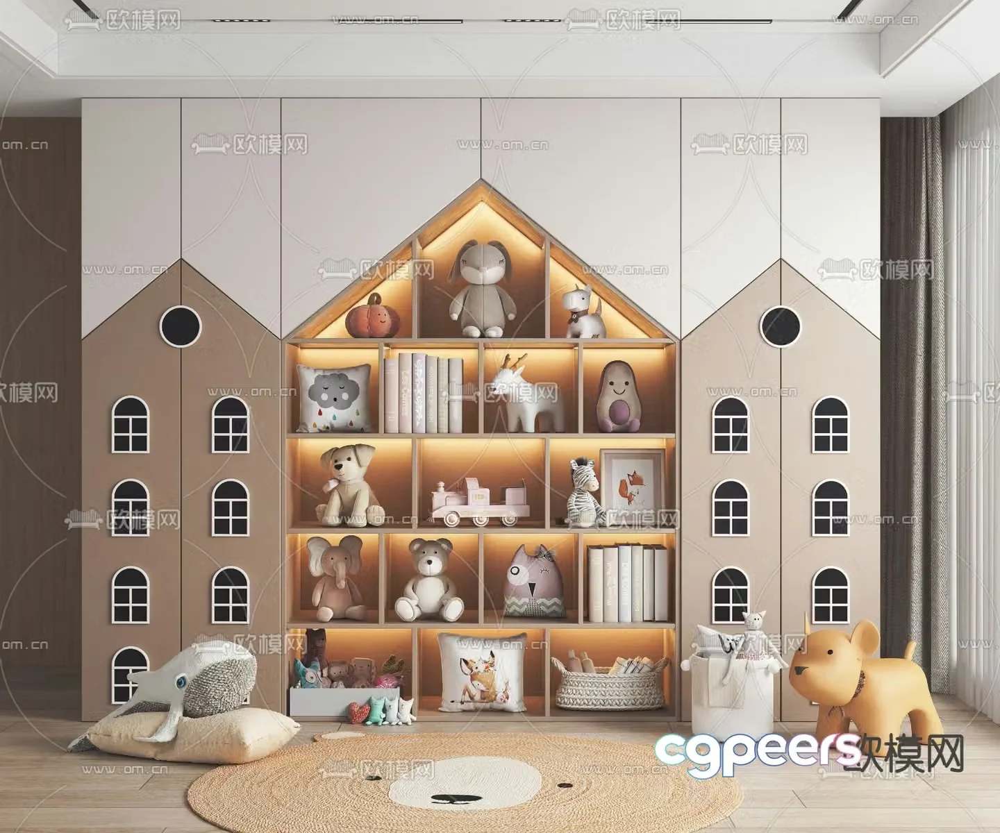 Modern children’s room decorative cabinet 3d model