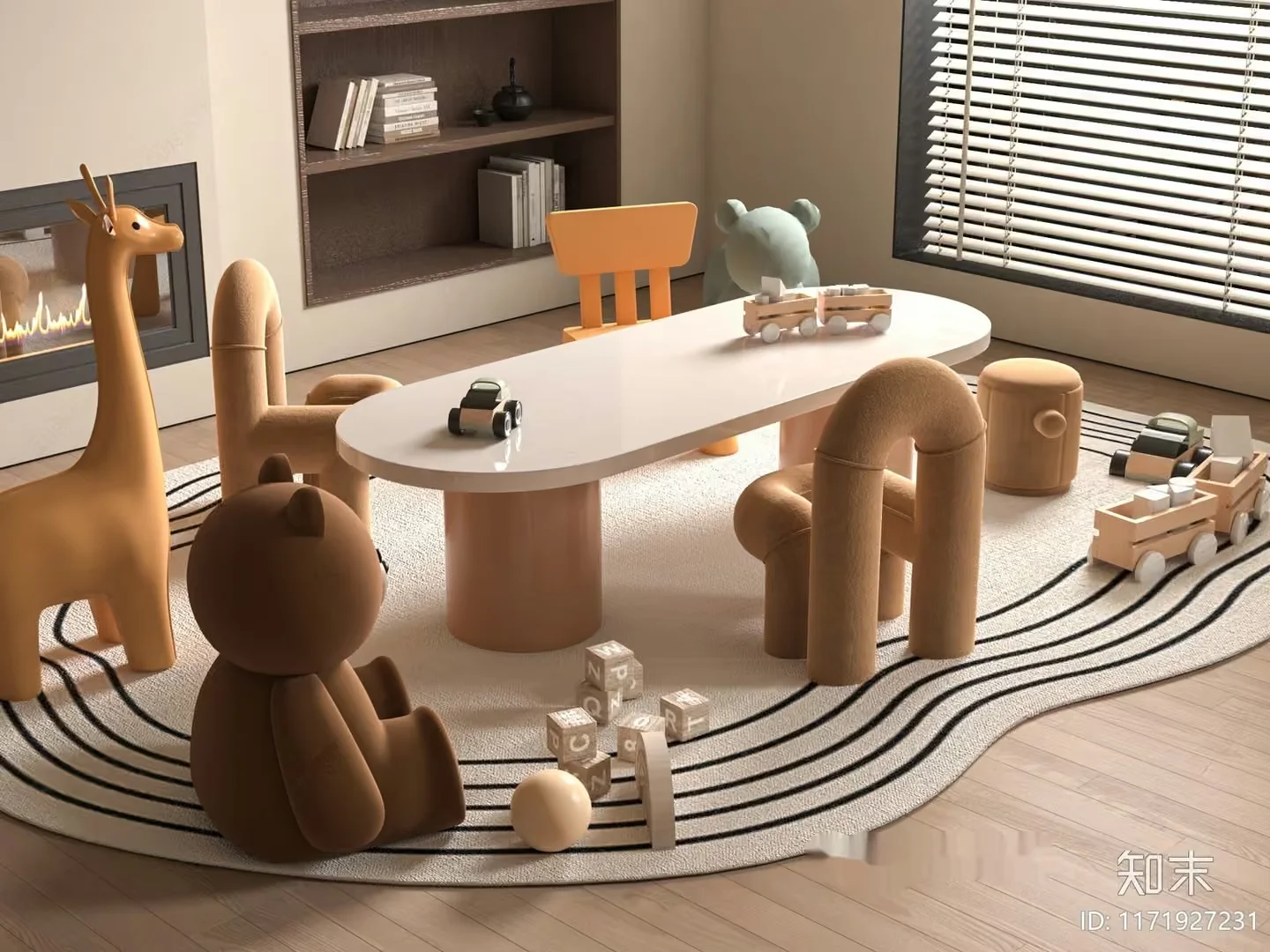 Modern Kids’ Playroom 3D Model – 13572 – VRAY Render