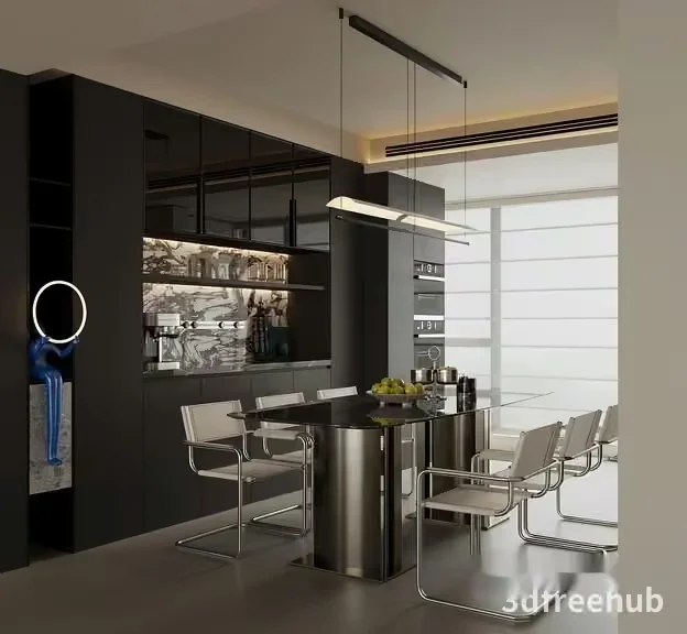 Modern Kitchen 3D Model – 18944 – VRAY Render