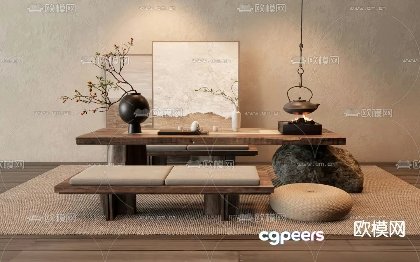 Tatami tea table tea table 3d model