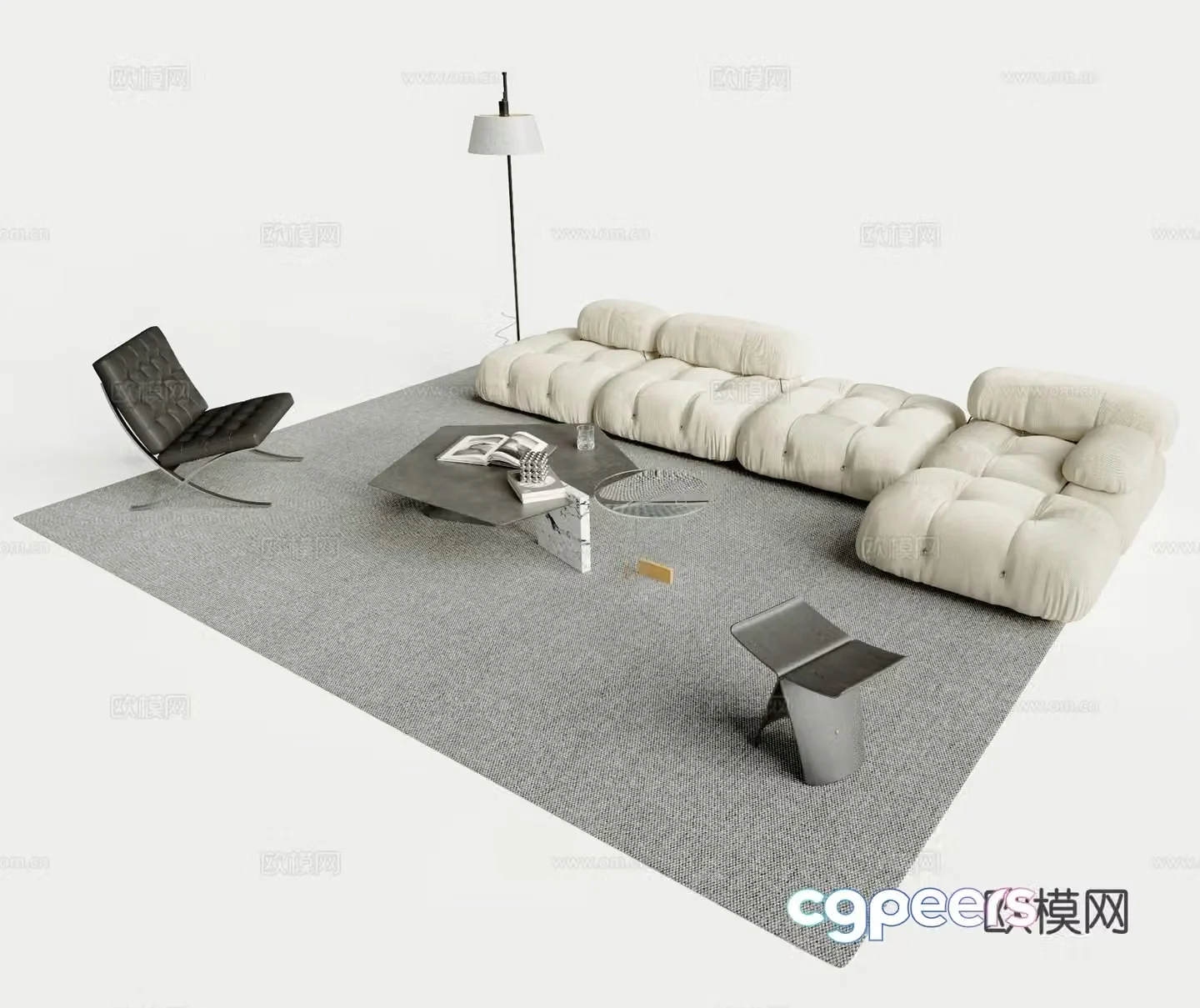 Modern sectional sofa 3d model