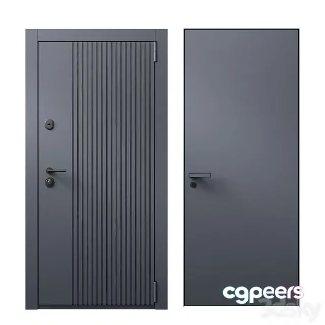 3ds Max Free – Entrance door and concealed door