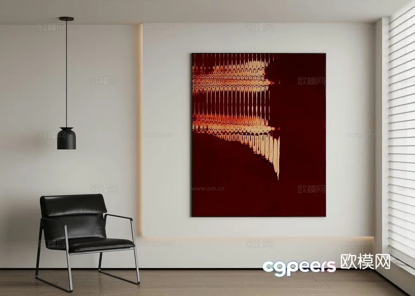 Modern abstract painting decorative painting 3d model