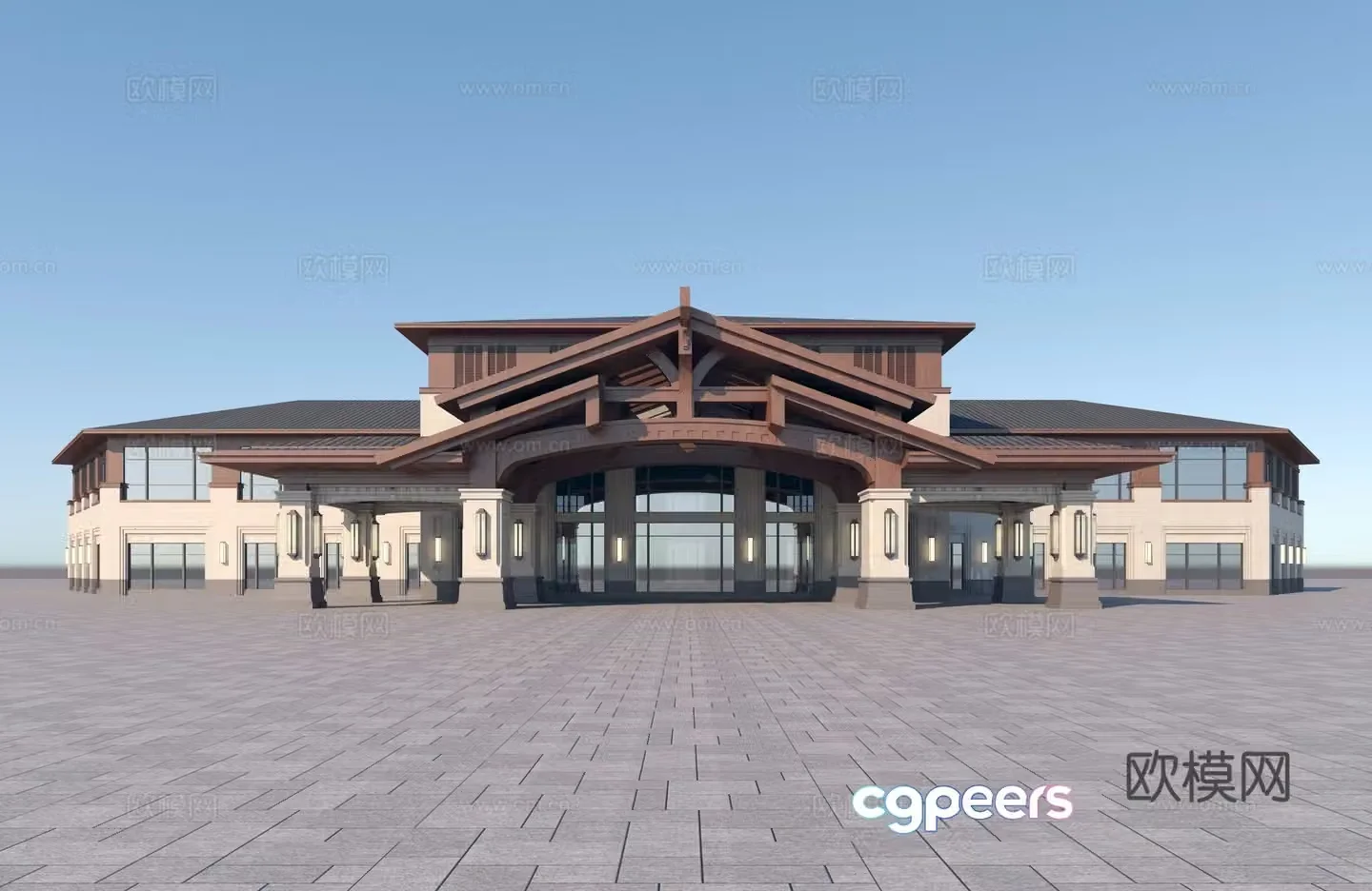 New Chinese hotel appearance 3D model