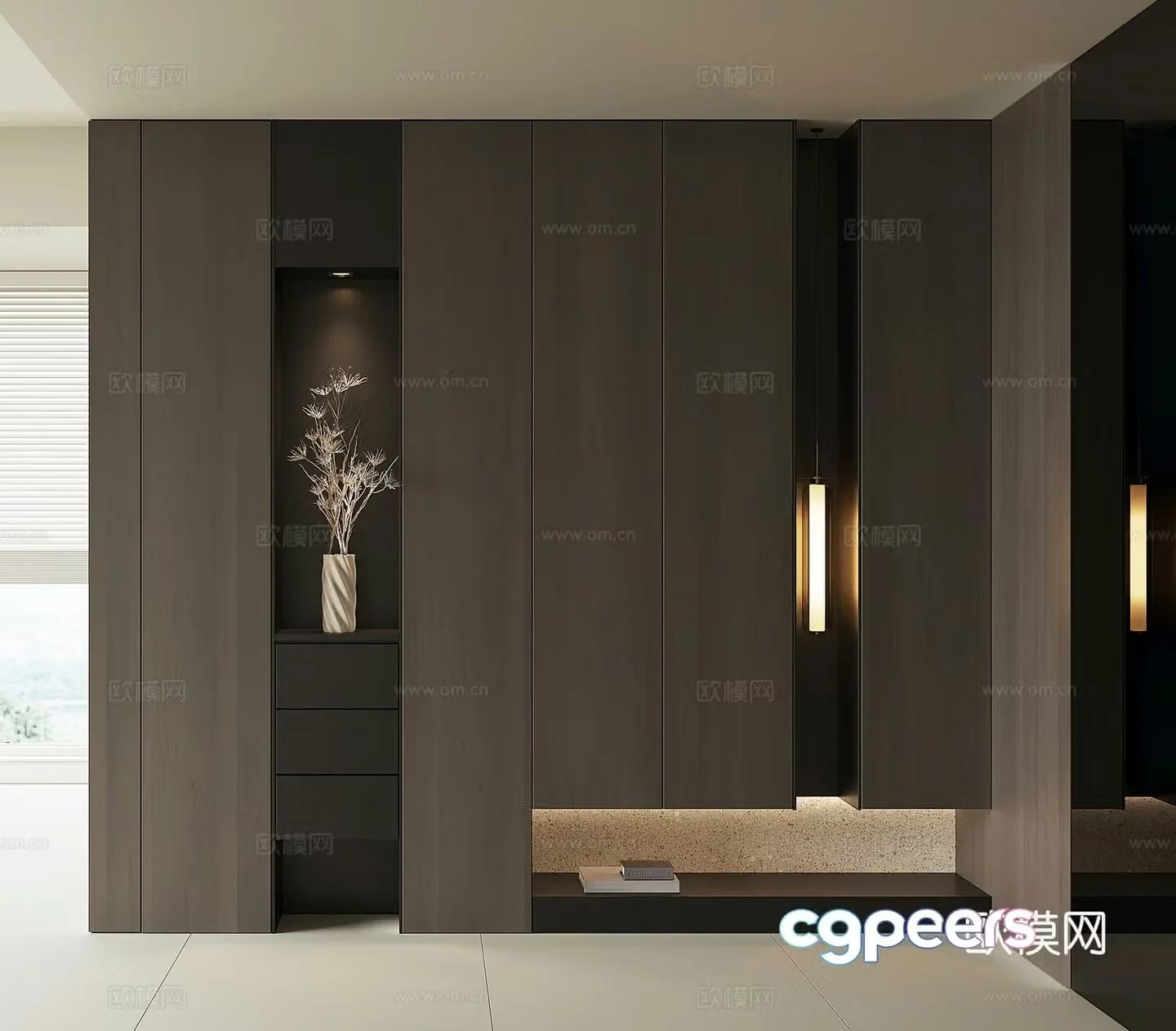 Modern entrance entrance door cabinet 3D model