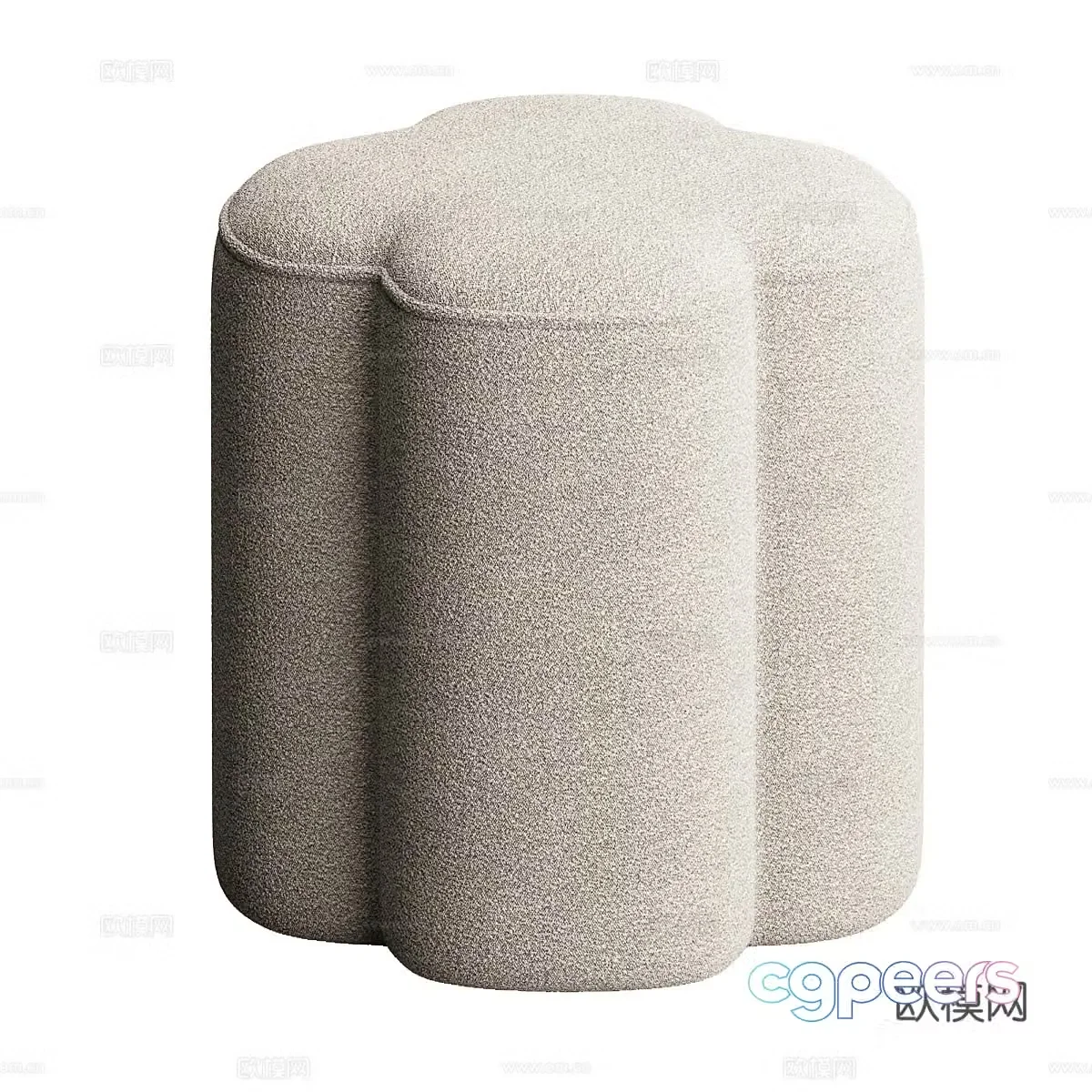 New Chinese Quatrefoil footstool 3D model