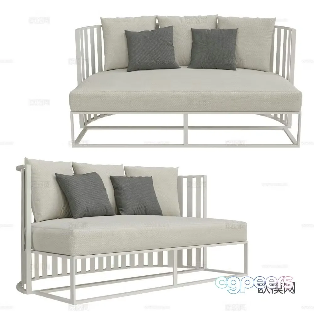 Braid outdoor sofa love seat 3d model