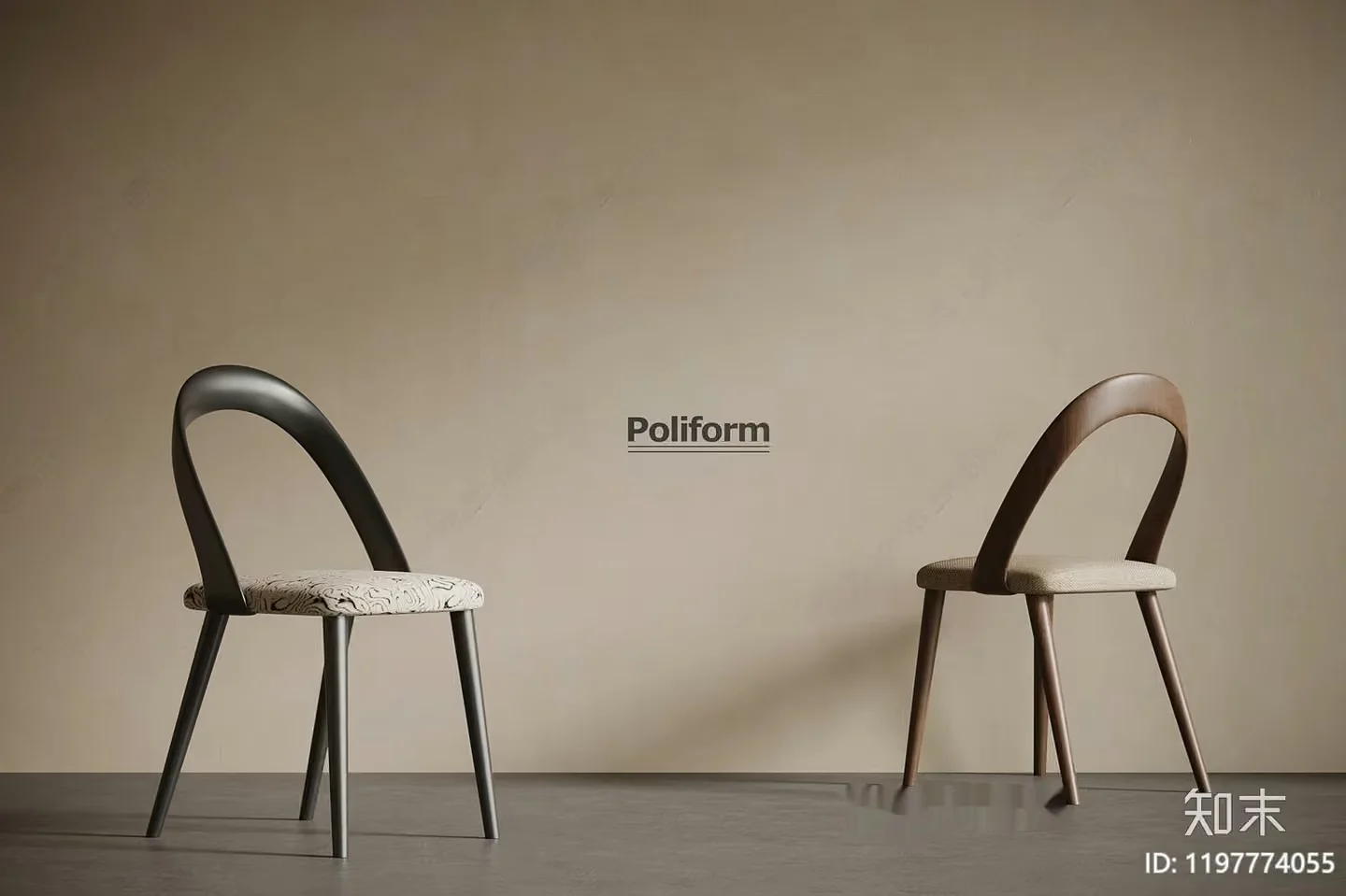 Modern Wooden Chairs 3D Model – 5807 – VRAY Render