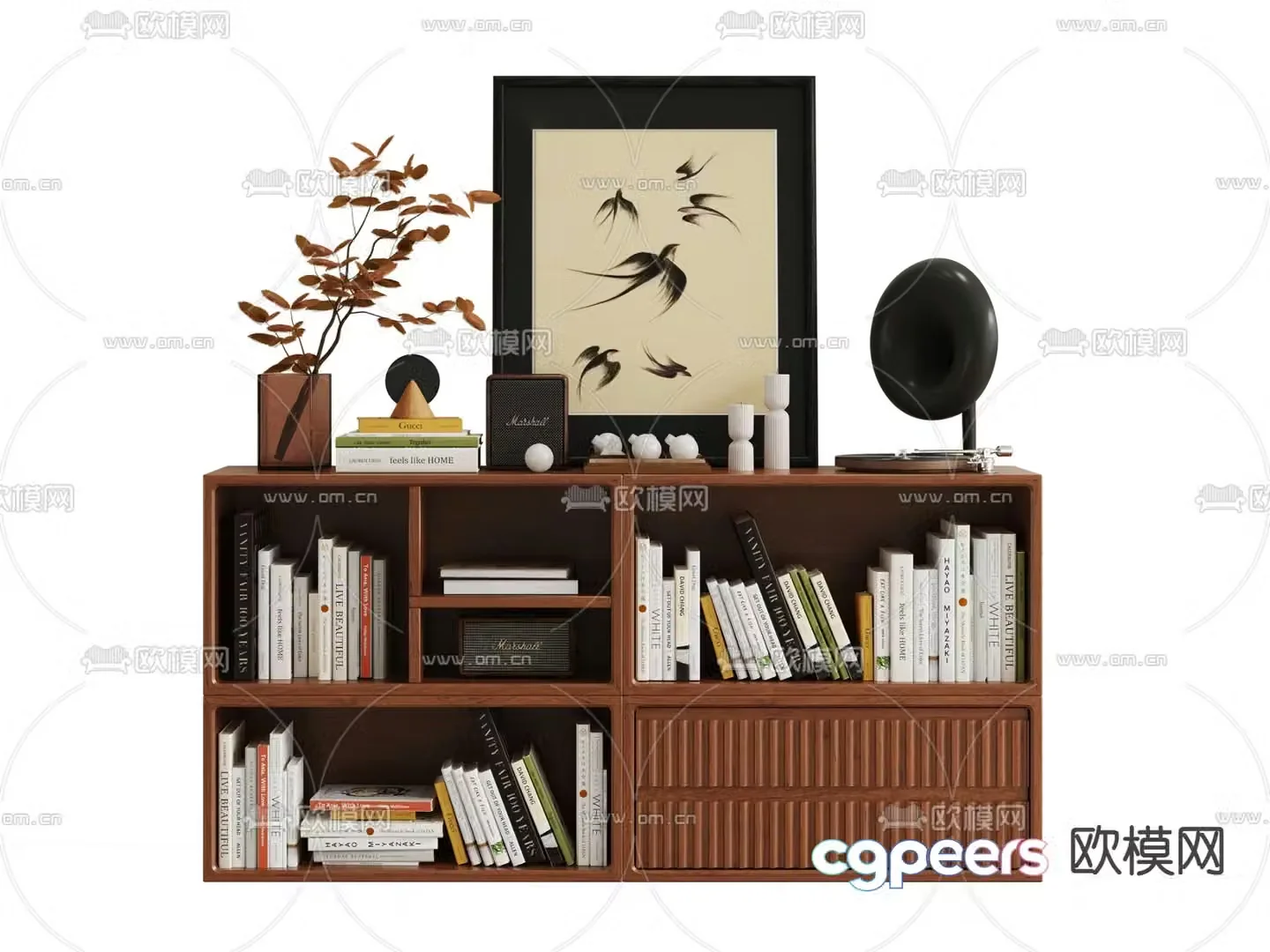 Wasabi Bookcase Low Cabinet 3D Model