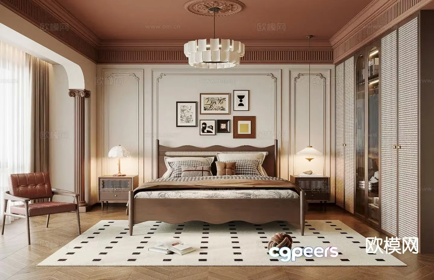 French medieval style bedroom master bedroom 3D model