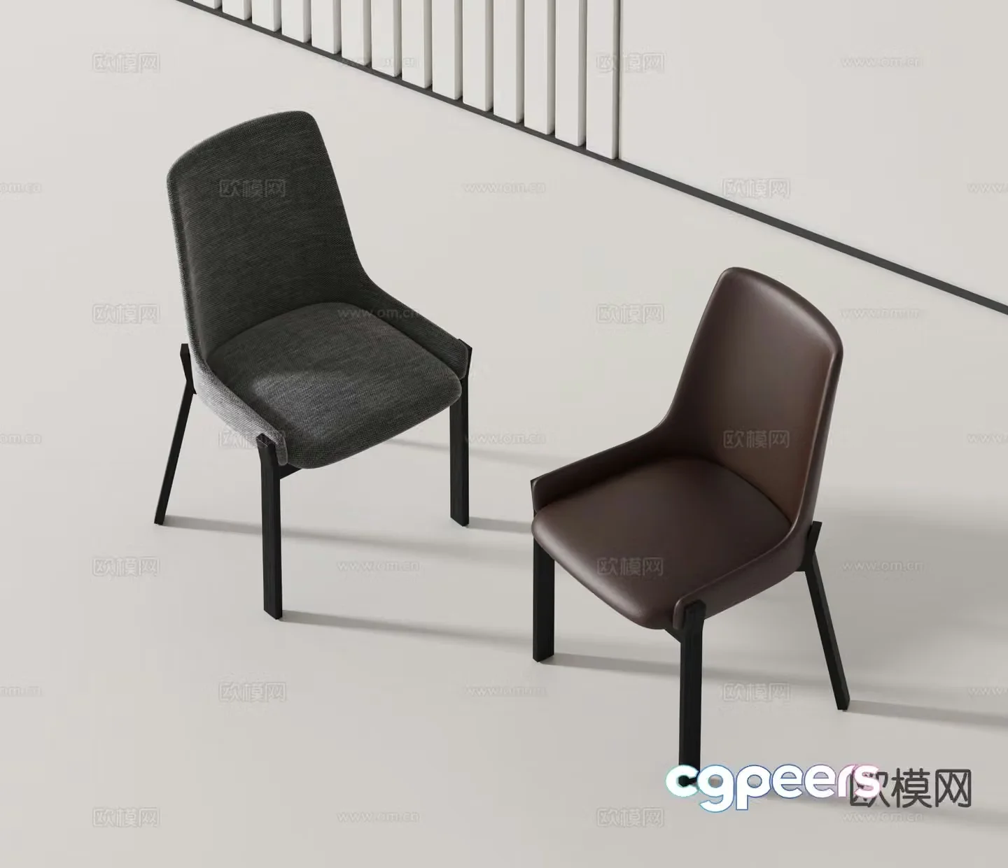Modern chair single chair dining chair 3d model