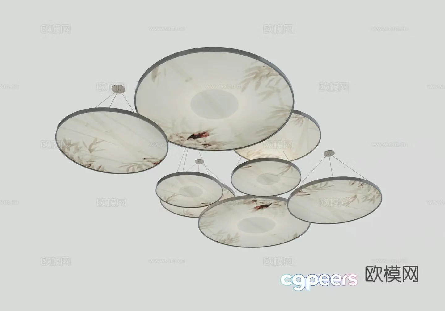 New Chinese chandelier 3D model