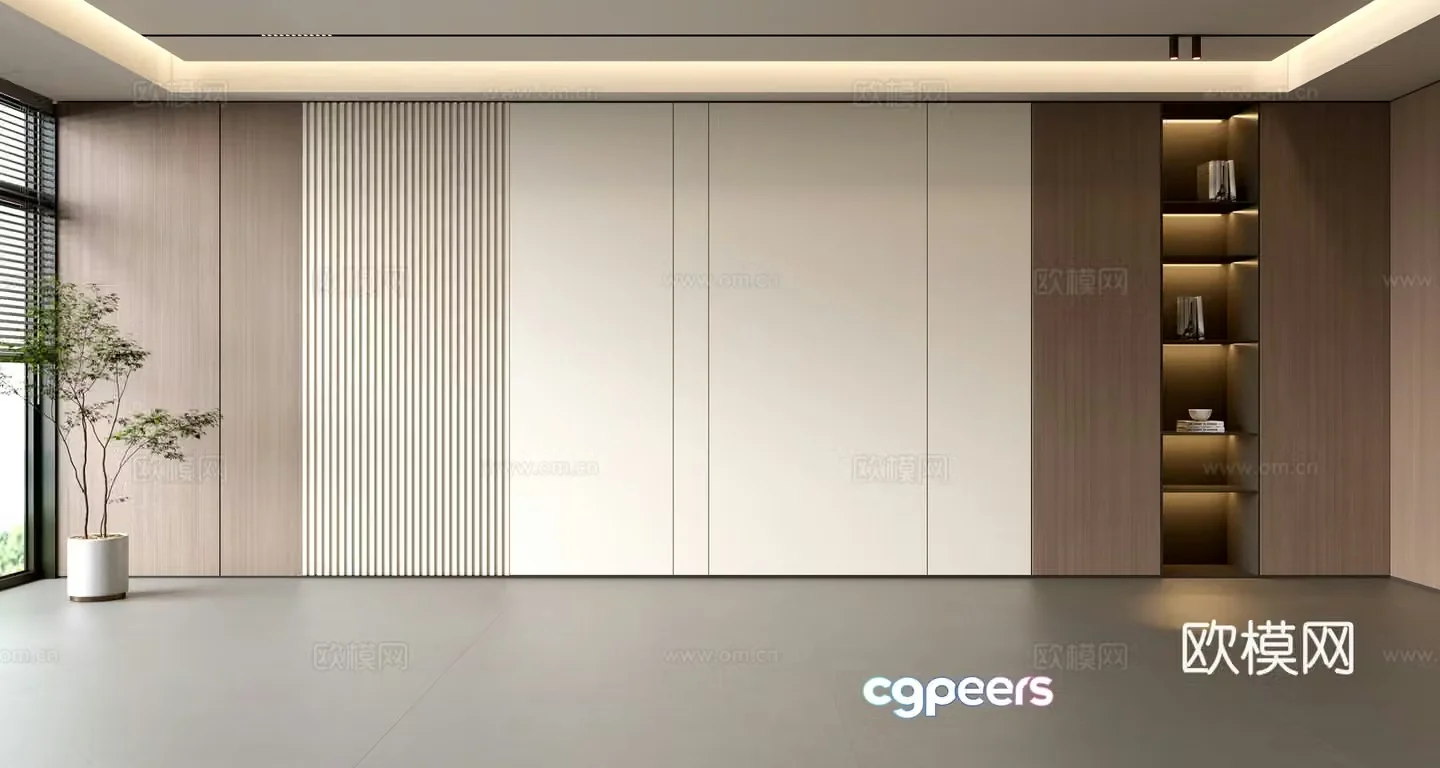 Modern front desk background wall Simple background wall Front desk reception area background wall Company front desk background wall 3d model