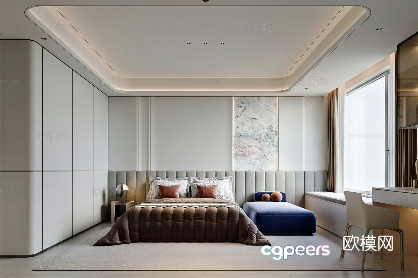 Modern style home bedroom 3d model