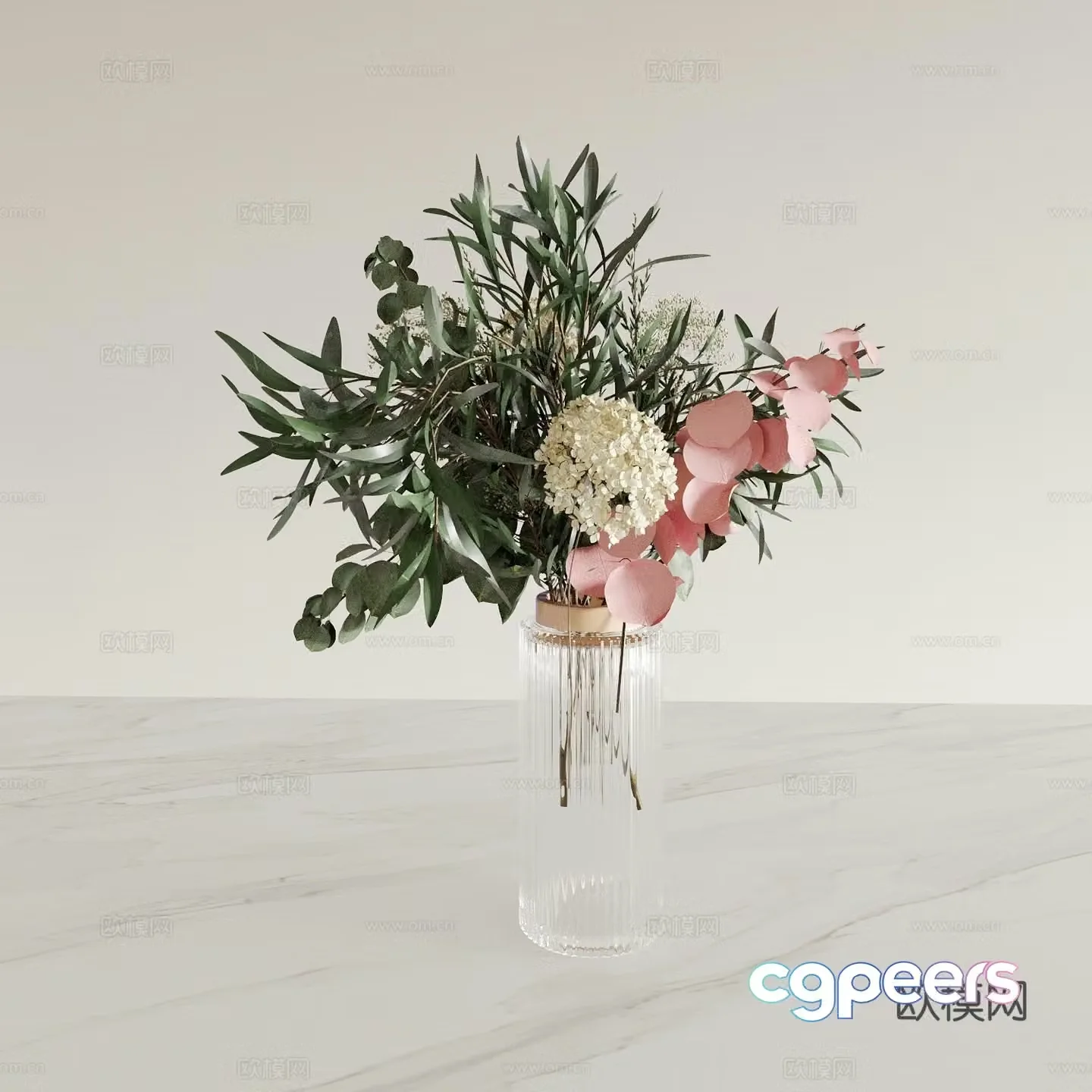 vase floristry flower flower arrangement 3d model