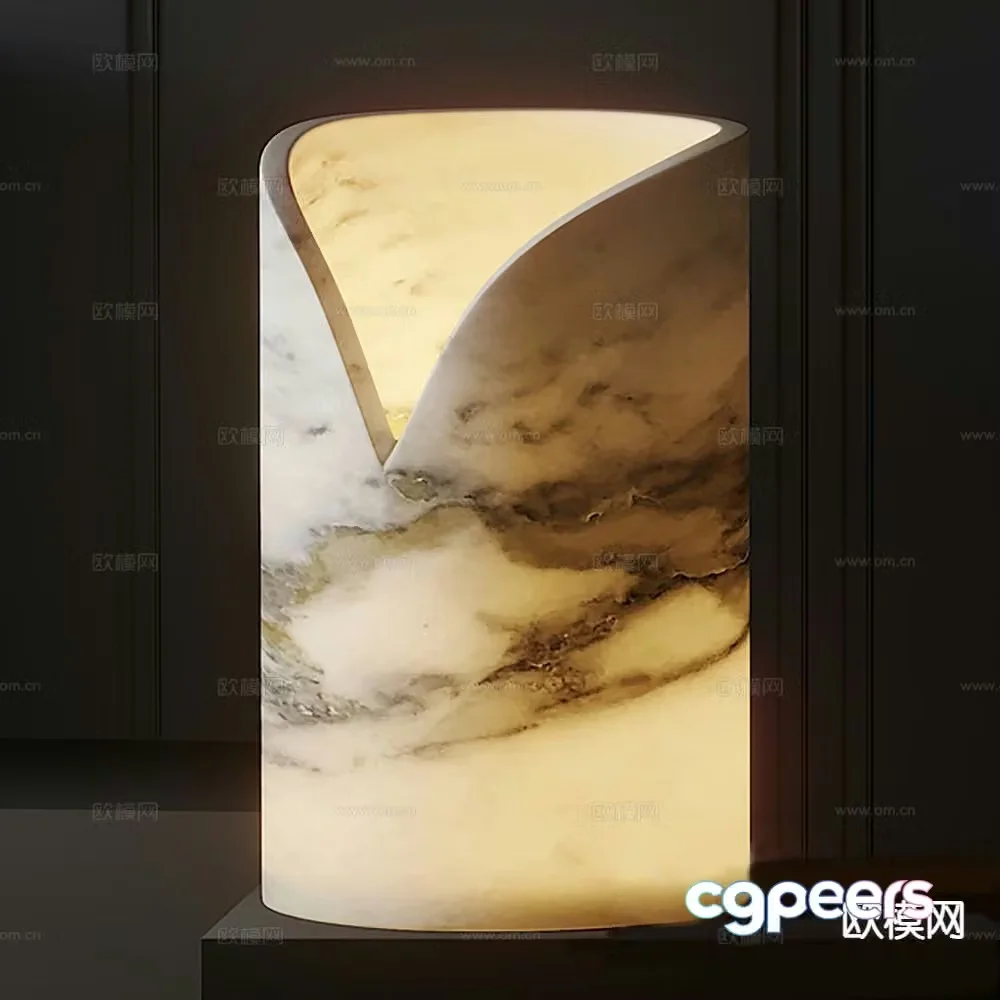 Marble table lamp lamp lighting 3d model