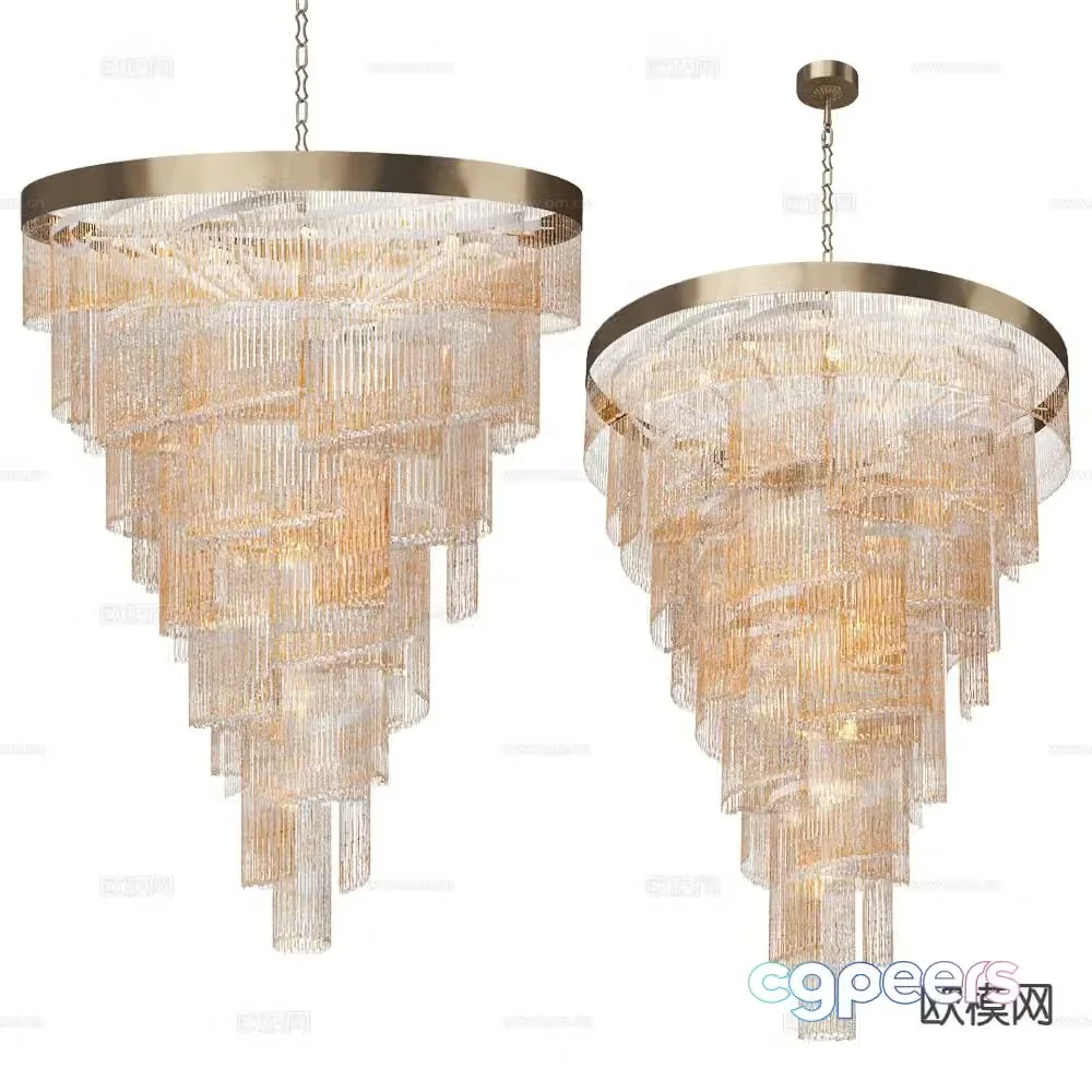 Patrizia light luxury crystal chandelier 3d model
