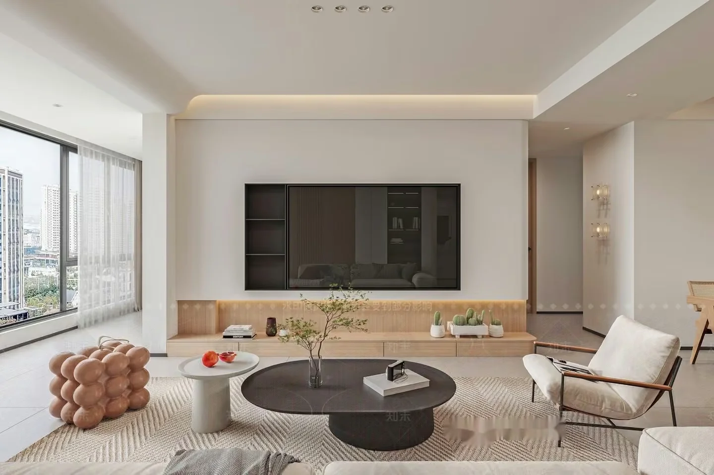Modern Living Room 3D Model – 17406 – VRAY Render