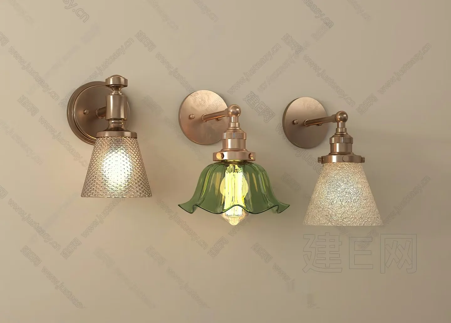 Gold Light Fixture 3D Model – 8567 – VRAY Render