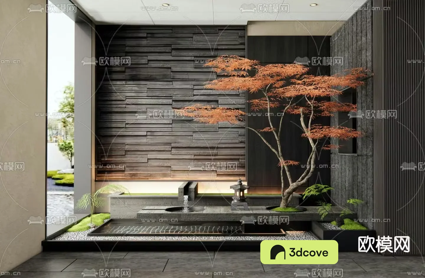Indoor landscape maple tree landscaping
