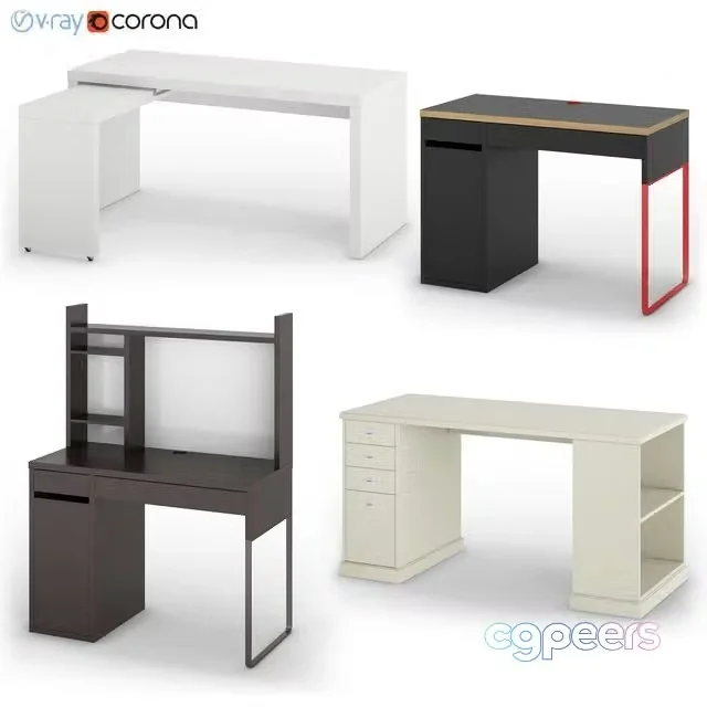 3ds Max Free – Set of desks IKEA set 2
