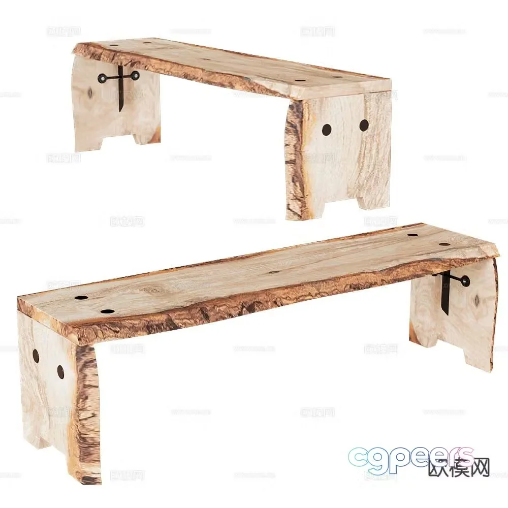 Weltevree bench leisure stool 3d model