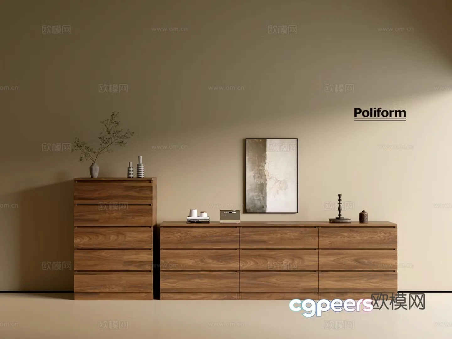 Modern wood grain cabinet ins wind minimalist wind cabinet whole cabinet sideboard balcony cabinet storage 3D model