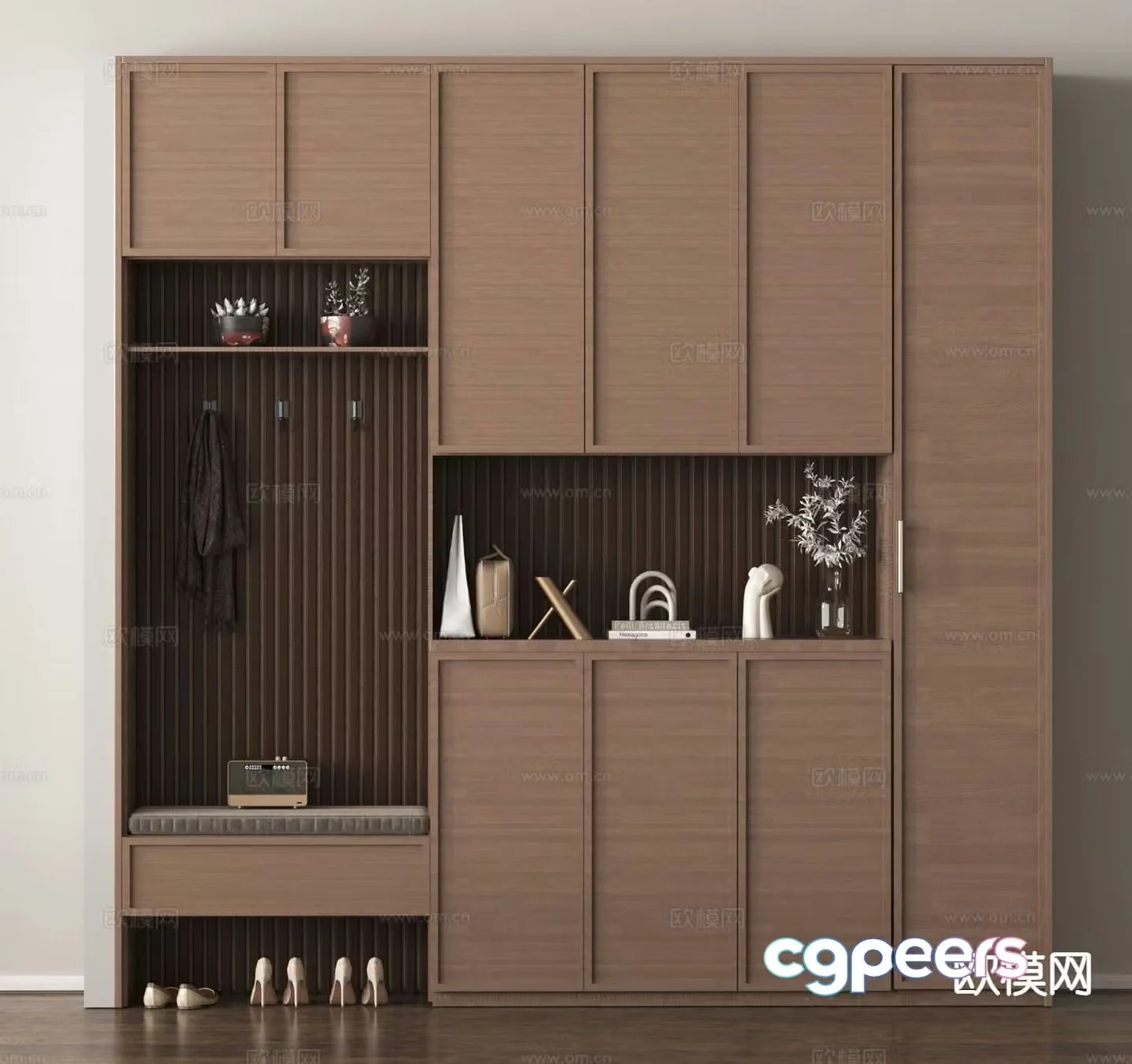 Modern shoe cabinet shoe and hat cabinet entrance shoe cabinet 3D model