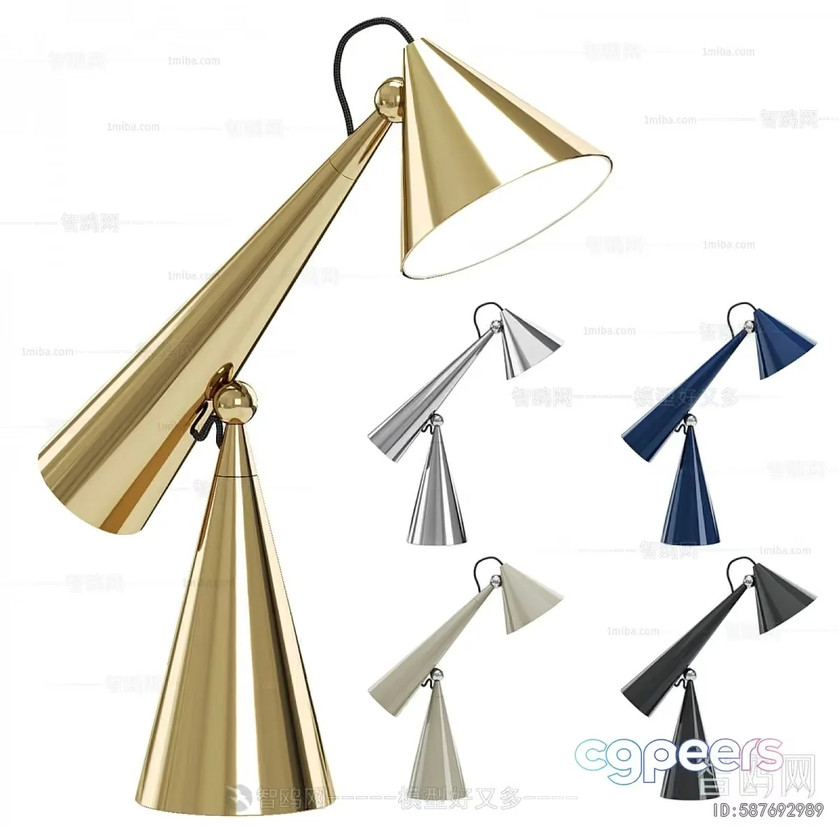 Gold Light Fixture 3D Model – 16335 – VRAY Render