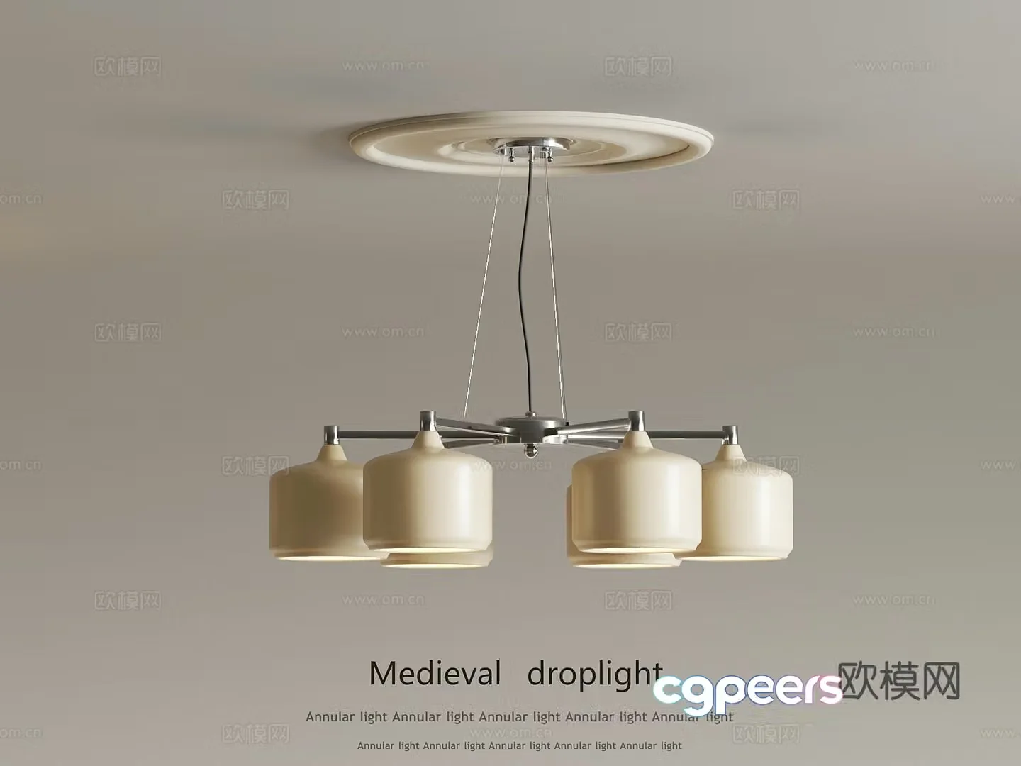 Wasabi Metal Chandelier Medium Style Metal Chandelier 3D Model