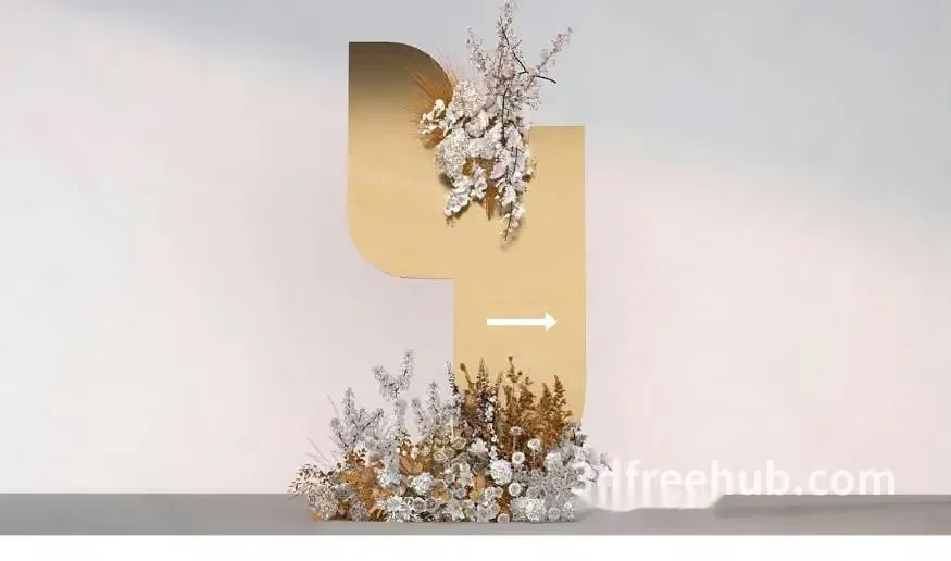Gold Decorative Letter P 3D Model – 18545 – VRAY Render