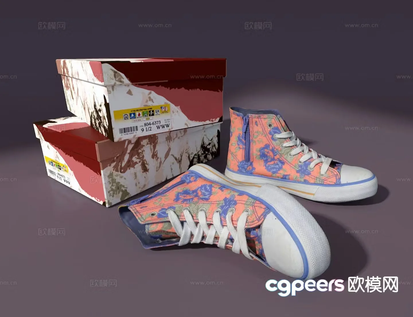 shoes sneakers high tops 3d model