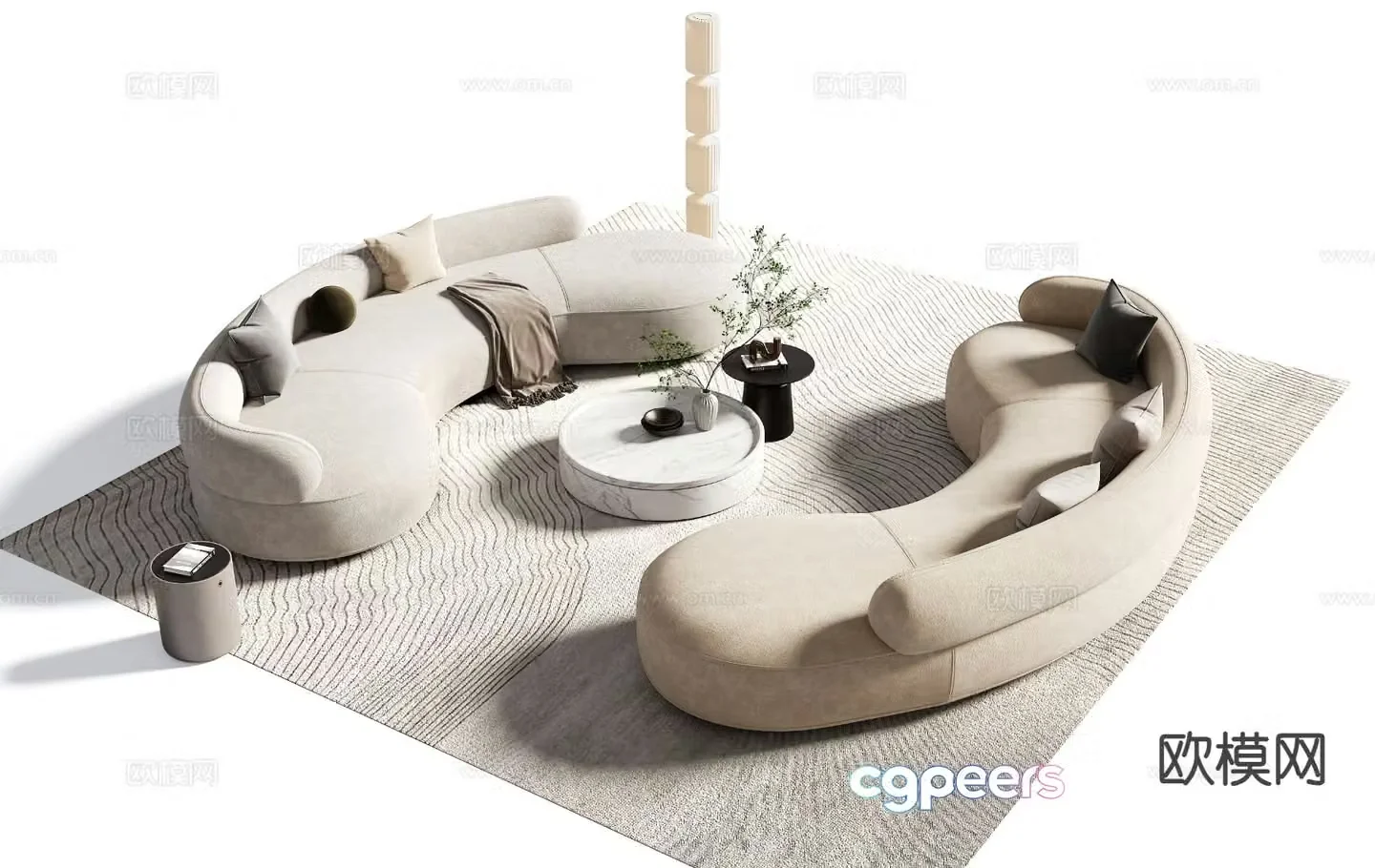 Modern sectional sofa 3d model