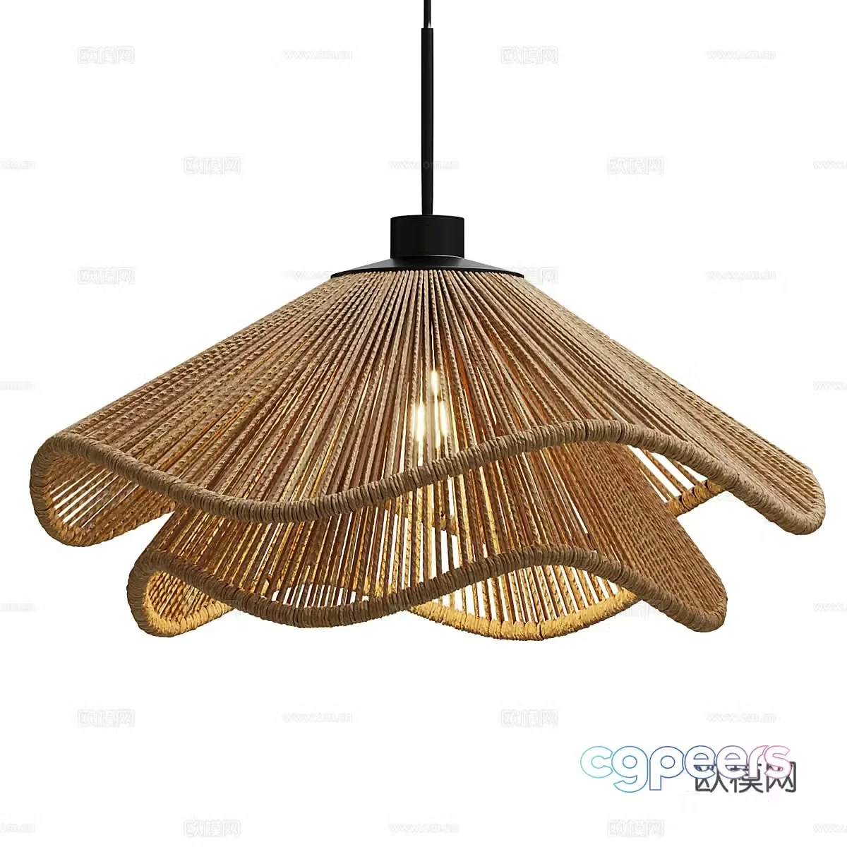 New Chinese style wasabi decorative chandelier 3D model