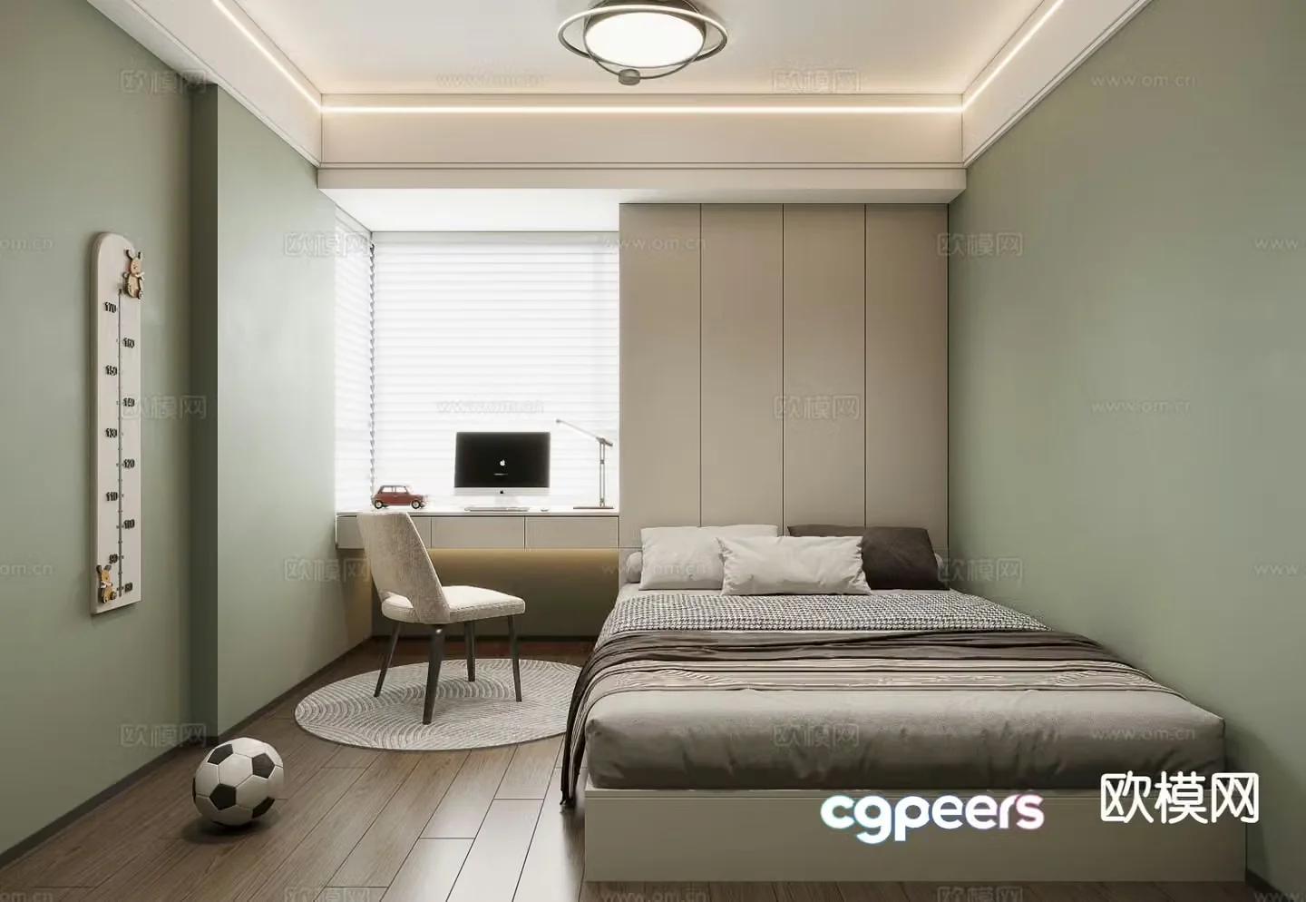 Modern tatami bedroom 3d model