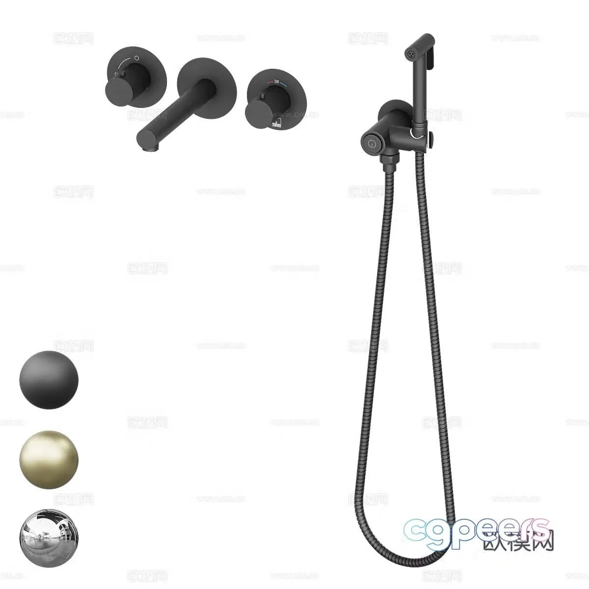Modern simple shower shower simple shower bathroom decoration 3D model