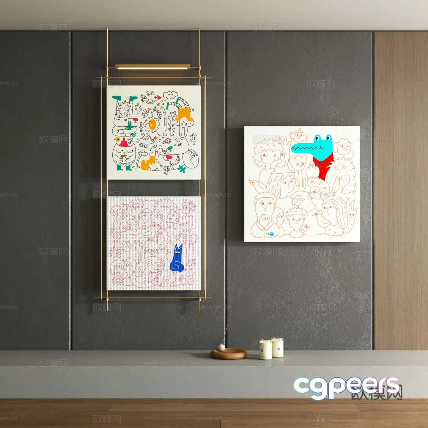 Modern decorative painting 3d model