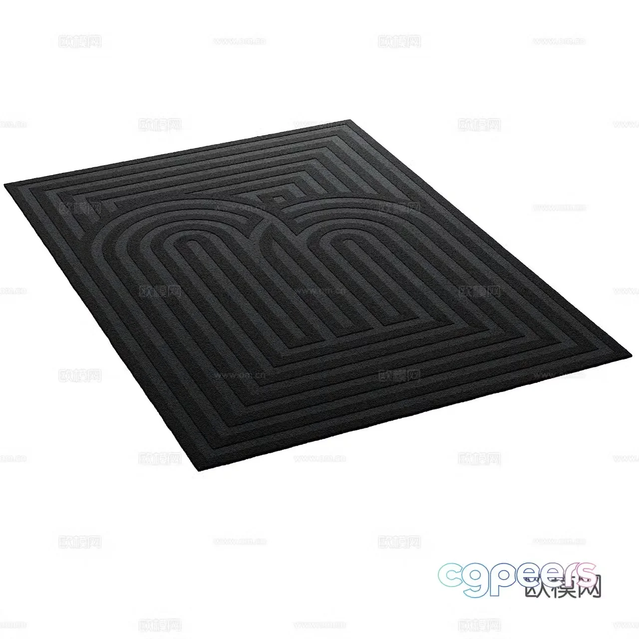 Feyyn Classic Black Carpet Striped Carpet Rectangular Carpet Square Carpet 3D Model