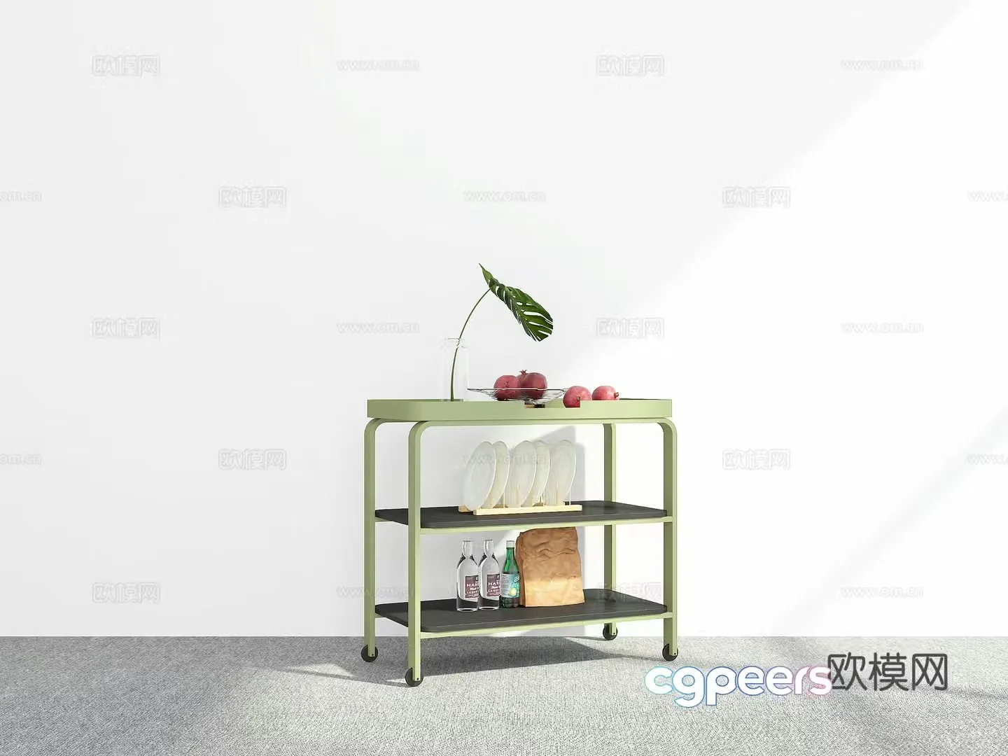 Modern mobile cart 3d model