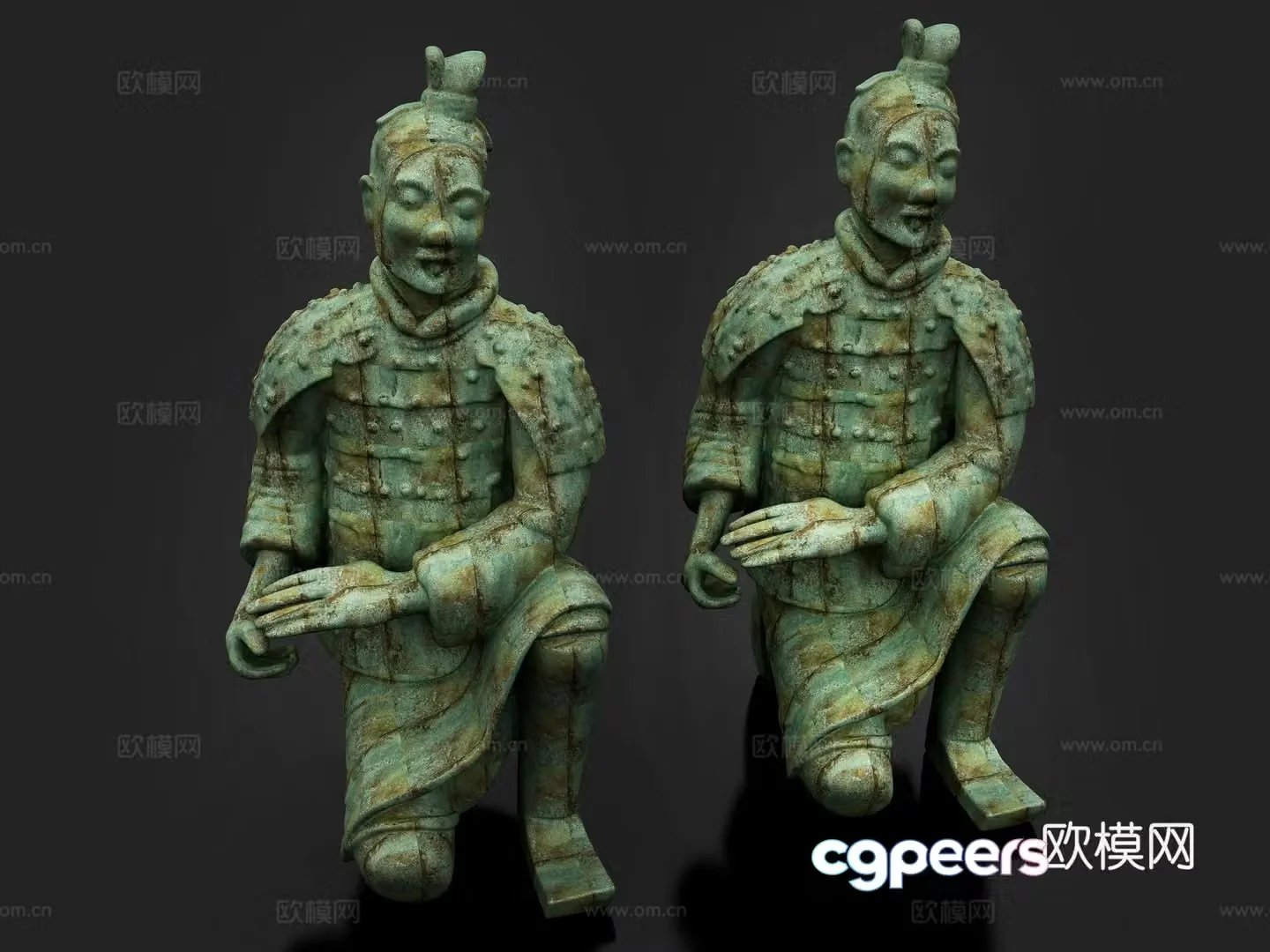 Terracotta Warriors Qin Dynasty pottery antique cultural relics sculpture combination statues burial objects portraits 3D models