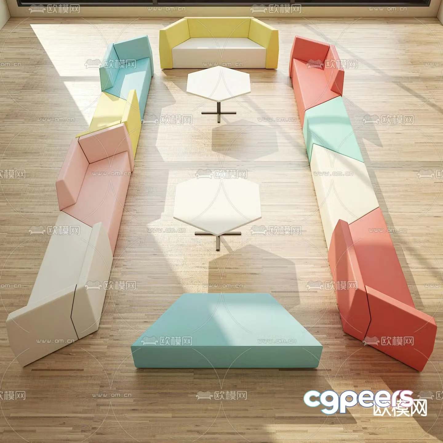 dopamine leisure sofa office sofa public sofa 3d model