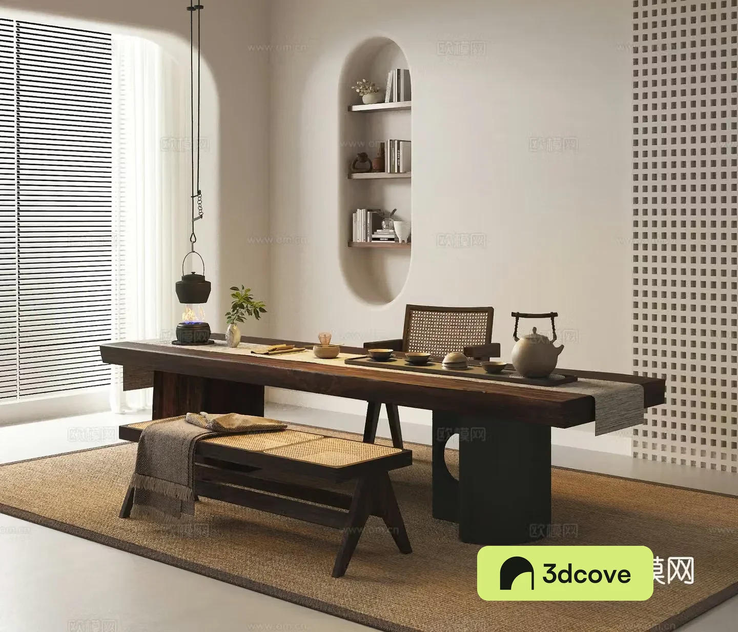 New Chinese-style tea room tea table and chair tea tray and tea set jewelry ornaments