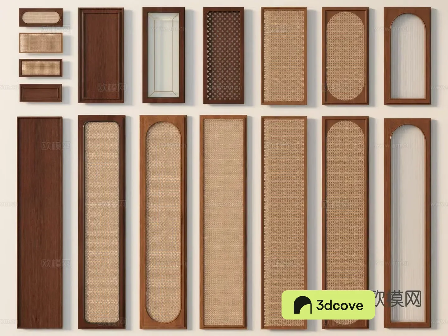 Wabi-sabi cabinet door rattan cabinet door